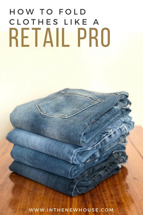 the right way to fold shirts and pants Jeans Storage Ideas, Fold Shirts, Diy Dresser Drawers, Jeans Storage, Denim 2024, How To Fold Jeans, Folding Tips, Jean Organization, How To Fold Pants