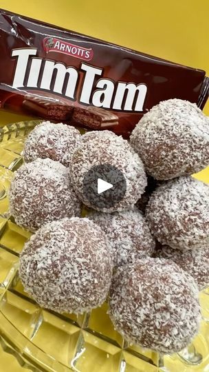 166 reactions · 9 comments | Tim Tam Balls

Ingredients: 

2 × 200g packets Arnotts Original Tim Tams
397g can Condensed milk (I use @woolworths_au )
3/4 cup Desiccated coconut

Method:

• Place Tim Tams in a food processor and process until finely crushed.

• Place crushed Tim Tams in a large bowl.

• Add condensed milk and stir until well combined. Refrigerate until mixture is firm (approx. 3 hours or overnight).

• Roll a tablespoon of mixture into a ball and roll in coconut.

• Keep refrigerated until required. Enjoy

Catchya later 😘

#classic #aussie #easyrecipes #dessert #yummy #tasty #sogood #food #instafood | Trent Towers | tartbytrent · Original audio