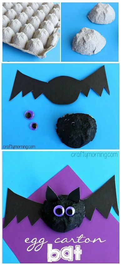 Easy Egg Carton Bat Art Project #Halloween craft for kids Halloween Bats Crafts, Bat Craft, Halloween Art Projects, Casa Halloween, October Crafts, Bat Art, Halloween Arts And Crafts, Egg Carton Crafts, Halloween Preschool