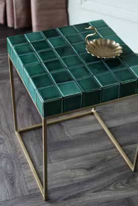 Tiled Top Table, Green Tile Table, Diy Tile Table Top, Tile Table Top Diy, Tile Table Diy, Tile Furniture Diy, Diy Tile Table, Tiled Table Top, Table From Above