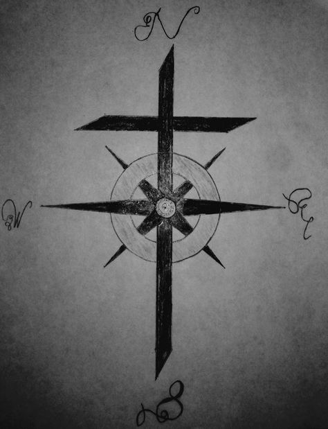 Cross Compass God Compass Tattoo, Cross And Compass Tattoo, Christian Compass Tattoo, Cross Compass Tattoo, Compass Cross Tattoo, Crossed Arrow Tattoos, Compass Picture, Mandala Compass Tattoo, Mandala Compass