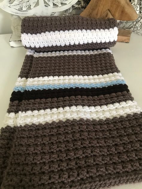 Excited to share this item from my #etsy shop: Brown and Blue Baby Blanket, Striped, Crochet, Crib Blanket, Baby Boy Blanket, Baby Afghan, Handmade for Baby, Baby Bedding Baby Boy Blanket Crochet, Crochet Crib Blanket, Crochet Crib, Neutral Baby Blankets, Gender Neutral Baby Blanket, Striped Baby Blanket, Blue Baby Blanket, Baby Boy Blanket, Handmade Baby Blankets