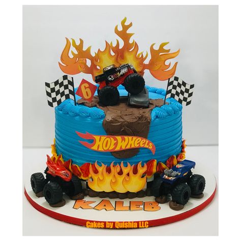 #hotwheelscake #hotwheels #hotwheel #racecar #birthday #6thbirthday #birthdayboy Hot Wheels Monster Truck Birthday Cake, Hot Wheels Monster Truck Cake, Racecar Birthday Cakes, Pastel Monster Truck, Hotwheels Birthday Cake, Monster Jam Birthday Cake, Monster Jam Cake, Monster Truck Birthday Cake, Wheels Cake