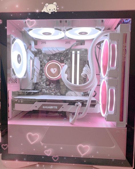 hat ໒꒱ on Instagram: “my pastel pink magical girl pc ♡ ⠀ ⠀ ⠀ ⠀ ⠀ ⠀ ⠀ ⠀ ⠀ ⠀ ʚ tags // ɞ #gamergirl #gaming #gamingsetup #setup #pinkgamingsetup #kawaii…” Build Cute, Rgb Keyboard, Game Setup, Pc Design, Gaming Desk Setup, Pc Builds, Gaming Pc Build, Pink Games, Gamer Setup