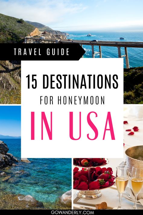 Find the top honeymoon destinations for US couples that don't need a passport, featuring ideal vacation spots and planning tips. Honeymoon In Usa, Fall Honeymoon, Honeymoon Destinations Usa, Honeymoon Aesthetic, Florida Honeymoon, Cheap Honeymoon, Affordable Honeymoon, Honeymoon Tips, Honeymoon Locations