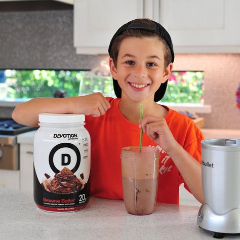 Devotion Protein Shake Recipes, Devotion Protein, Devotion Nutrition, Protein Powder Shakes, Banana Brownies, Protein Shake Recipes, Peanut Butter Brownies, Milkshake Recipes, Brownie Batter