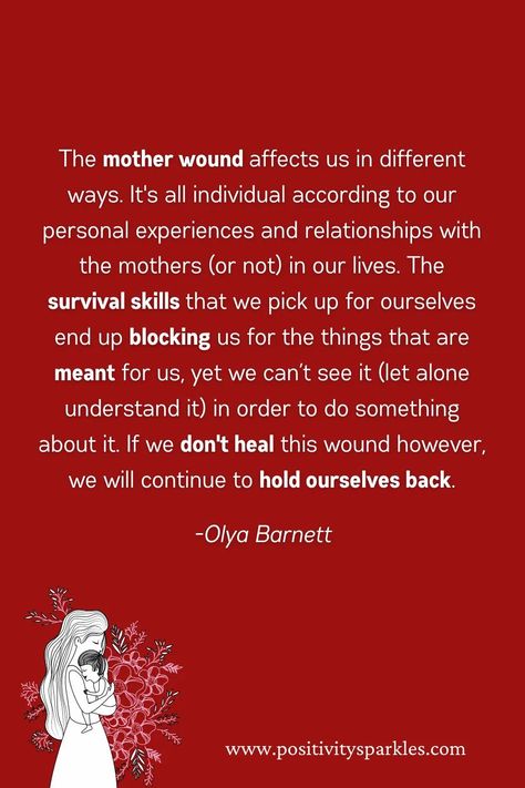 What is a mother wound?To me a mother wound means being raised with an unemotionally available mother.While I had many people taking care of me in the orphanage, there was no “mother-daughter” bond, so I learned to live without it...CLICK TO READ MORE! #motherwound #motherwoundhealing #mamawound #motherwoundquotes #motherwoundtruths #whatisthemotherwound #selfdevelopment #divinefeminine #mothermary #motherlylove #femininewounds #femininewound #positivemind #holistichealing #relationshiphealing Under Mothered, Mother Wound In Men, Mother Wound Quotes, Signs Of Mother Wounds, Mother Wound Signs, Mother Wound Healing Quotes, Mother Wound Journal Prompts, Mother Wound, Mother Wound Healing