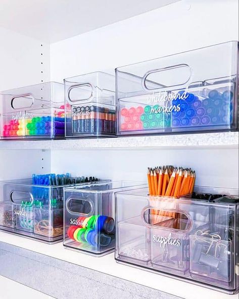 30 Office Supply Organization Ideas » Lady Decluttered Office Supplies Closet, Small Office Organization, Neutral Cabinets, Drawer Decor, Supply Organization, Ocd Organization, Edit On Instagram, Supply Room, Office Organization At Work