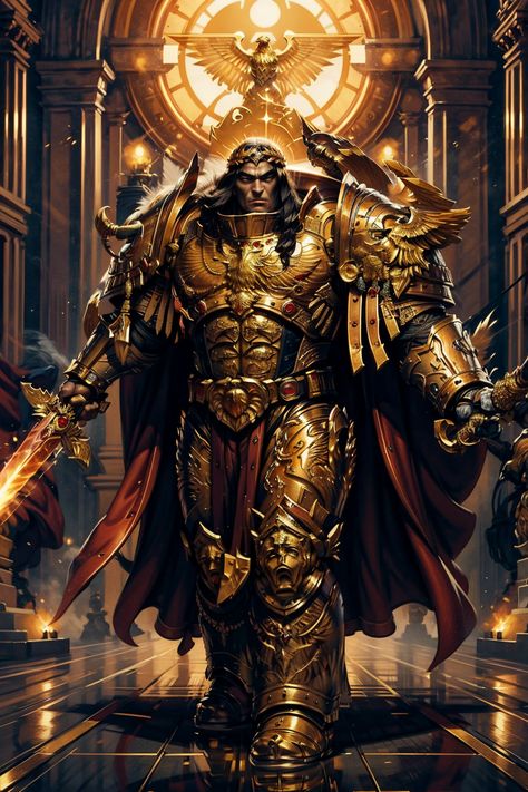 Warhammer 40k Emperor Of Mankind, Primarchs 40k Art, Emperor Of Mankind Art, Warhammer 40k Primarchs, Warhammer 40k Custodes, Warhammer 40000 Art, 40k Emperor, Custodes 40k, Inquisition 40k