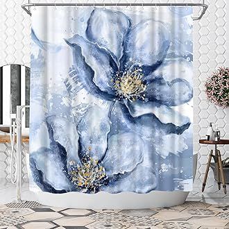 Amazon.com: YAEHOCO Abstract Blue Flower Shower Curtain, Pretty Floral Painting Printed Shower Curtain Waterproof Fabric Modern Bathroom Art Decor 72x72 Inches Machine Washable : Home & Kitchen Modern Bathroom Art, Teal Bathroom Decor, Teal Bathroom, Blue Bathroom Decor, Floral Shower Curtain, Flower Shower Curtain, Flower Shower, Floral Shower Curtains, Grey Flowers