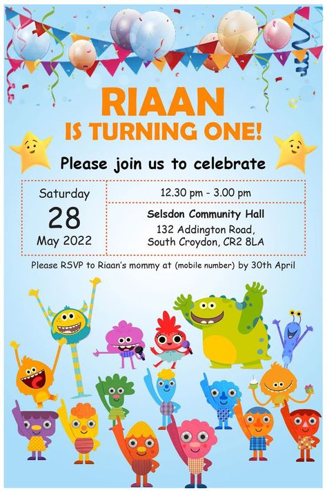 1st Birthday, Super simple songs Birthday, DIGITAL BIRTHDAY INVITATATION Card, Noodles & Pals Theme, Personalised Digital Invite Super Simple Songs Invitation, Noodles And Pals Birthday, Super Simple Songs Birthday Invitation, Super Simple Songs Birthday Party Theme, Noodle And Pals Birthday Party, Super Simple Birthday Theme, Simple Songs Birthday Theme, Super Simple Songs Birthday Party, Noodle And Pals