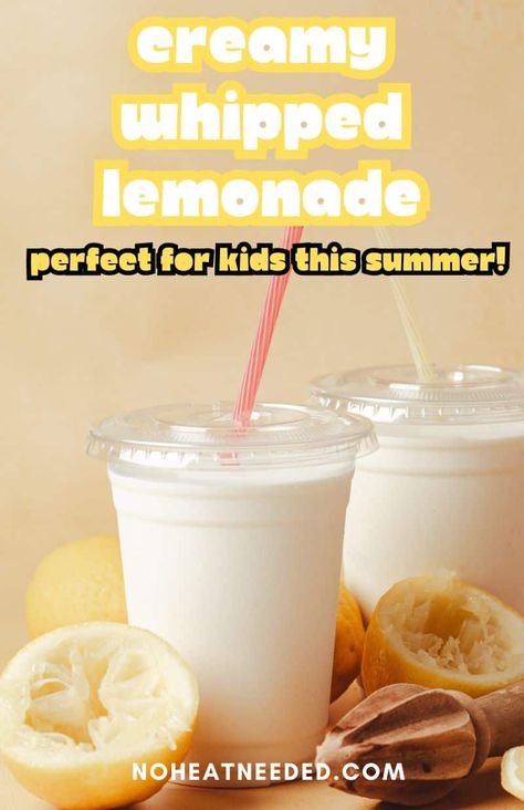 A twist on the viral Tiktok whipped lemonade, this drink is perfect as a Summer treat! It's creamy, refreshing, and made with only 4 ingredinets! Whipped Pink Lemonade, Whipped Lemonade, Strawberry Banana Milkshake, Best Lemonade, Oreo Milkshake, Drink If, Lemonade Concentrate, Creamy Pudding, Mocktail Recipes