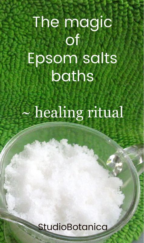 Magic of the Epsom Salts Bath - Studio Botanica Epsom Salts Bath, Herbalist Recipes, Diy Herbal Remedies, Epsom Salt Bath, Natural Anti Aging Skin Care, Salt Bath, Magnesium Oil, Herbal Recipes, Stomach Acid