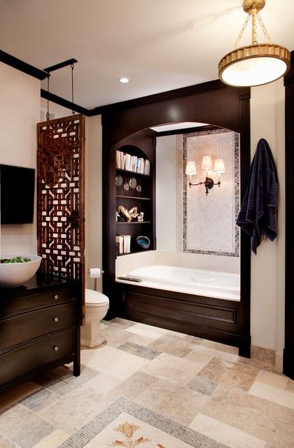 Toilet Privacy, Bachelor Apartments, Bathtub Walls, Privacy Walls, Architectural Pieces, Unique Bathroom, Ideas Pictures, Traditional Bathroom, Beautiful Bathrooms