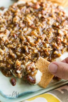 French Quarter Pecan Cheese Spread Recipe - This is one of the best snack spreads I've ever had. It's always gone in minutes when I take it to a party. Cheese Spread Recipes, Sweet Dips, Cream Cheese Spreads, Spread Recipes, Buffalo Chicken Dip, Cheese Spread, Think Food, Finger Food Appetizers, Snacks Für Party