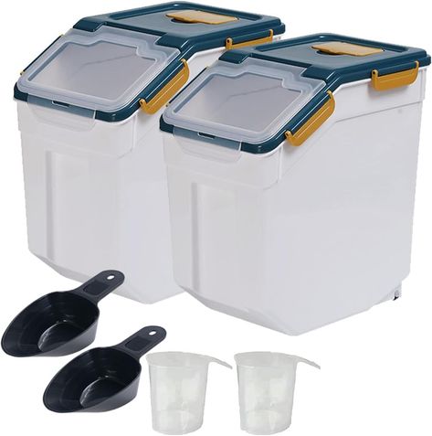 PRICES MAY VARY. High-Quality Materials: Our flour rice storage container is crafted from premium food-grade PP and PET materials, ensuring exceptional durability and sturdiness. Rest easy knowing that your food will be stored safely and hygienically. Transparent Clamshell Design: The container features a transparent clamshell design, allowing you to effortlessly observe the remaining amount of food without the need to open it. Say goodbye to guesswork and always stay informed about when it's ti Large Flour Storage Containers, Flour Storage Containers, Rice Storage Container, Flour Storage, Rice Storage, Sugar Rice, Pet Food Storage Container, Dog Food Storage Containers, Dog Food Container