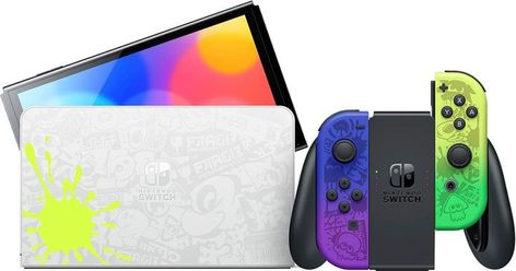 This Nintendo Switch system takes on a totally fresh look from the new Splatoon 3 game. #AD Nintendo Switch Splatoon, Nintendo Switch System, Nintendo Console, Original Nintendo, Splatoon 3, Nintendo Switch Oled, August 26, Single Player, Mario Kart