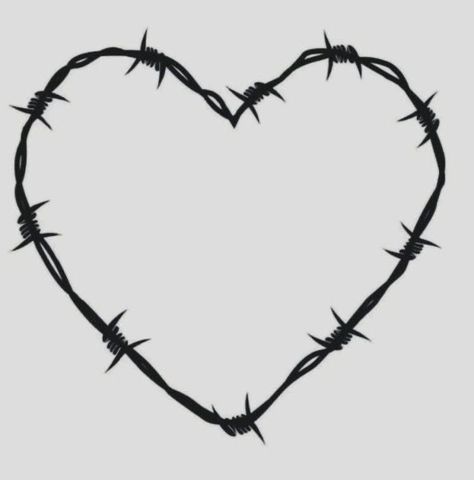 Barbwire Heart Tattoo Design, Heart Spikes Tattoo, Thorn Heart Tattoo, Heart Tattoos For Men, Barbwire Heart Tattoo, Barbed Wire Heart Tattoo, Heart Barbed Wire, Spider Heart, Simple Heart Tattoos