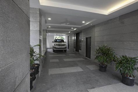 Car porch:  Terrace by Ansari Architects,Modern Parking Area Tiles Design Indian, Ground Floor Parking House Design, Parking Tiles Design Indian, Parking Tiles Design, Car Porch Design, Granite Design, Parking Tiles, Floor Tiles Design, Car Porch