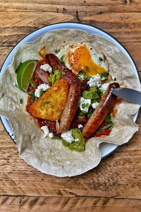 Chicken Sausage Lunch & Brunch Wraps 🌯⁠ Squeezing in vegetables can be hard, but this super saucy & spicy dish sneaks in 3 of your 5 a day. Result. ⁠Try these spicy tortilla wraps for a healthy lunch idea or healthy brunch idea. Although we won't judge you for having this chicken sausage recipe for dinner either! #chickensausage #chickensausages #easyrecipe #healthyrecipes #healthylunch #lunchideas #lunchrecipe #tortilla #shakshuka #mexicanfood Chicken Sausage Wrap, Chicken Sausage Lunch, Chicken Sausage Recipes, Sausage Wrap, Sausage Recipes For Dinner, Chicken Sausages, Chilli Jam, Jalapeno Chicken, Healthy Brunch