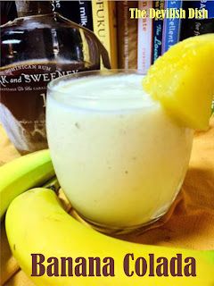 Banana Pina Colada Recipe, Banana Colada Recipe, Banana Colada, Banana Drinks, Shakes Drinks, Rum Drinks, Boozy Drinks, Mixed Drinks Recipes, Nice People