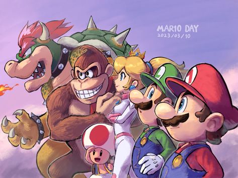 #229966 - safe, artist:ヤマリ, bowser (mario), donkey kong (donkey kong), luigi (mario), mario (mario), princess peach (mario), toad (mario), ape, fictional species, gorilla, human, kong (species), koopa, mammal, primate, reptile, toad (mario species), anthro, humanoid, donkey kong (series), illumination entertainment, mario (series), nintendo, the super mario bros. movie, 2023, female, group, male - Furbooru 2d Fanart, Super Mario Wallpaper, Super Mario Bros Film, Luigi Bowser, Mario Movie, Mario Y Luigi, Movie Fanart, Super Mario Bros Movie, Super Mario Nintendo