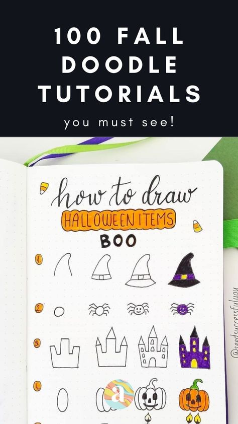 Halloween doodles bullet journal | cute | simple | how to draw | easy | art | step by step | creepy | easy to draw | bujo | spooky | kawaii | pumpkin | Halloween Doodles Simple, Easy Halloween Doodles, November Doodles, Galaxy Doodles, Journal Doodle Ideas, Flower Drawing Easy, Doodle Box, Kawaii Pumpkin, Read It And Weep