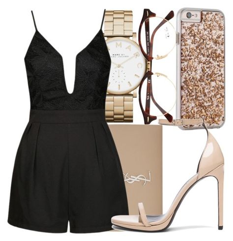 "17.7" by mallorimae ❤ liked on Polyvore featuring Marc by Marc Jacobs, Case-Mate, Yves Saint Laurent, Ally Fashion and Ray-Ban Playsuit Outfit Night, Outfit For Prom, Playsuit Outfit, Dresses Polyvore, Outfit Night, Nude Shoes, Looks Chic, Fancy Outfits, Mode Inspiration