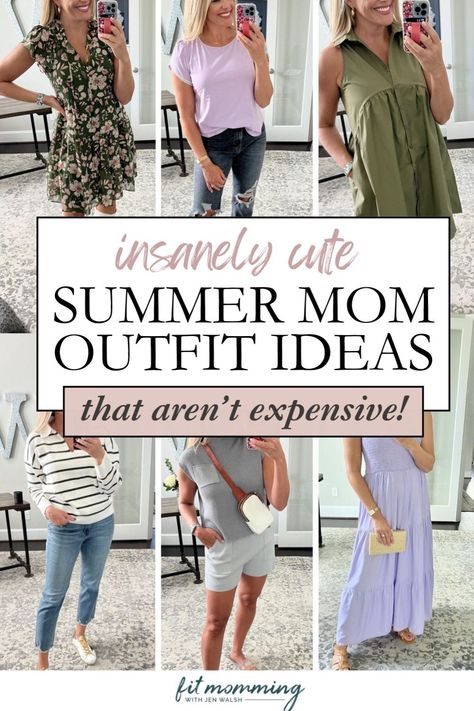 Elevate your summer wardrobe with our guide to Stylish Casual Mom Summer Outfit Ideas. Learn how to incorporate Stylish Mom Accessories into your daily looks and master the art of Athleisure Looks for busy days. Our blog post also highlights key pieces for a timeless Casual Mom Style, ensuring your Classic Mom Wardrobe is ready for the season. Midsize Mom Outfits Casual, Mom Clothes Stylish, Mom Style 2024, Outfits For Moms In Their 30s, Mom Summer Outfits Casual, Summer Mom Outfits Casual, Mom Outfits Summer, Mom Outfit Ideas, Mom Style Summer