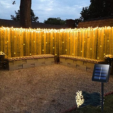 Curtain Lights Outdoor, Lights For Pool, Outdoor Handrail, Patio Wedding, Solar Fence Lights, Glass Fence, Outdoor Fairy Lights, Pavilion Wedding, Solar Fairy Lights