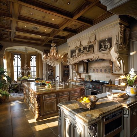 Old English Manor Kitchen, English Manor Kitchen, Old Vintage House Interior Design, Big Kitchen Aesthetic, Old Victorian Homes Interior Vintage, Big Kitchen Ideas Luxury, Old Money Kitchen, Knightcore Aesthetic, Kitchen Castle