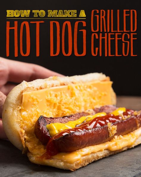 Grilled Cheese Hot Dog, Gourmet Hot Dogs, Hot Dogs Recipes, Cheese Dog, Griddle Cooking, Chili Dogs, Grilled Cheese Recipes, Hot Dog Recipes, Corn Dogs