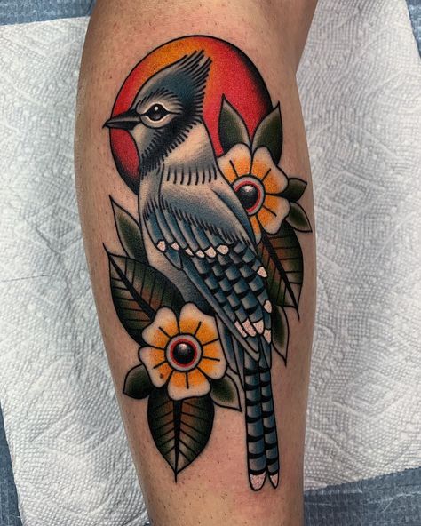 Blue jay tattoo Blue Jay Tattoo, Simple Tattoo With Meaning, Jay Tattoo, Bird Tattoo Men, Bluebird Tattoo, Tato Tradisional, Vogel Tattoo, Traditional Style Tattoo, Tattoos Mandala