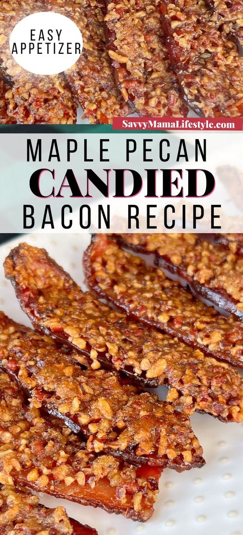 Pecan Candied Bacon Bacon Brittle Recipe, Candied Bacon Recipe, Peanut Brittle Recipe, Caramelized Bacon, Brittle Recipes, Bacon Recipe, Candied Bacon, Nut Recipes, Candied Pecans