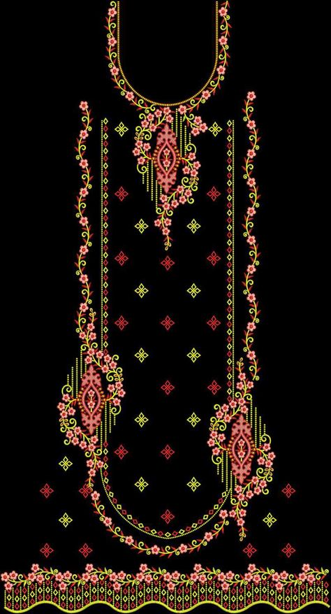 Suit Embroidery Designs, Suit Embroidery, Embroidery Fashion Detail, Hand Work Design, Emb Designs, Girls Dresses Sewing, Textile Prints Design, Embroidery Design Download, Head Dress