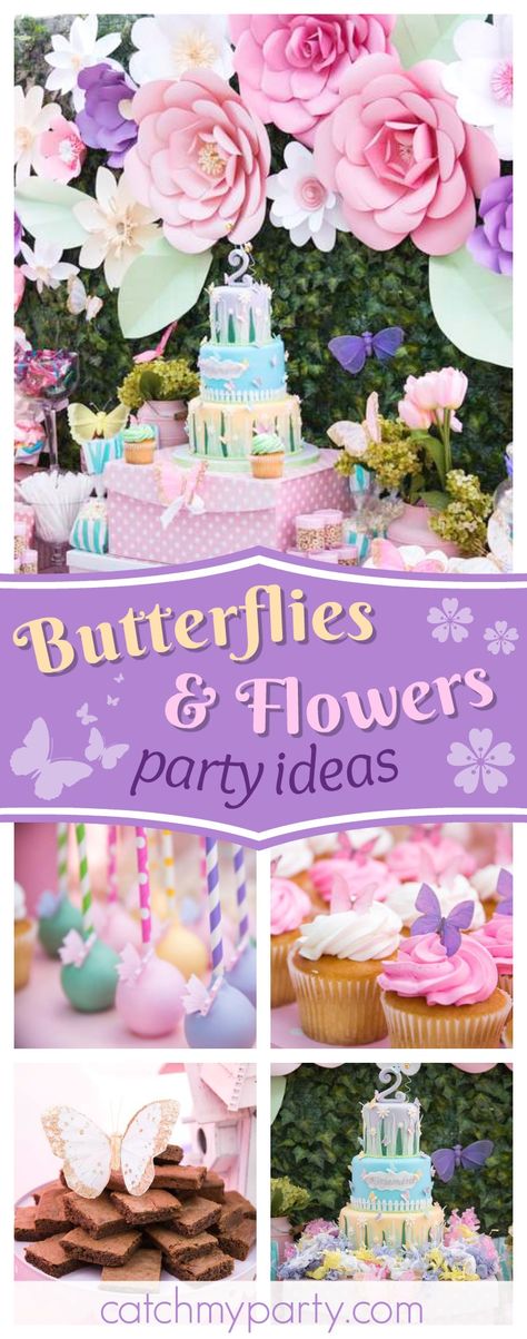 Butterflies Party, Birthday Breakfast Party, Butterfly Garden Party, Butterfly Centerpieces, Garden Birthday Party, Dessert Table Birthday, Flower Birthday Party, Butterfly Birthday Party, Garden Party Birthday