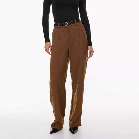 Aritzia Effortless Pants in size 4 brown wool Brown Wide-leg Office Pants, Aritzia Effortless Pants, Chic Brown Non-stretch Pants, Brown Aritzia Pants, Non-stretch Straight Leg Brown Pants, Effortless Pants, Tna Leggings, Aritzia Melina Pant, Cheap Brown Non-stretch Pants