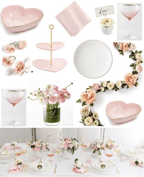 Valentines Day Table Valentine Dinner Decorations, Air Aesthetic, 25 Aesthetic, Valentines Day Table, Valentine Tablescape, Fashionable Hostess, Tags Design, Galentines Party, Valentine Dinner