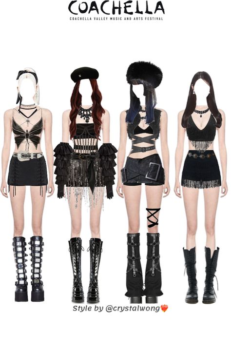 Aespa Outfit Ideas, Kpop Idol Stage Outfits, Kpop Outfits Ideas, Idol Outfit Ideas, Kpop Outfit Ideas, Stage Outfits Ideas, Jus Tomat, Coachella Inspired Outfits, Bp Outfits