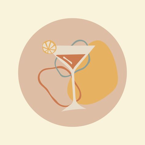 Food Highlight Cover, Earth Tone Design, Íntagram Icon, Ig Highlight Covers, Wallpaper Theme, Star Doodle, Cocktail Illustration, Fruit Icons, Insta Highlights