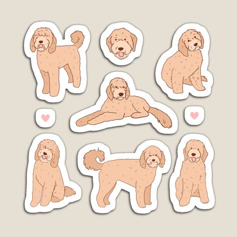 Get my art printed on awesome products. Support me at Redbubble #RBandME: https://www.redbubble.com/i/magnet/Cute-Golden-doodle-illustration-pack-by-Yarafantasyart/136653574.TBCTK?asc=u Golden Doodle Art, Drawing A Golden Doodle, Golden Doodle Illustration, Goldendoodle Illustration, Goldendoodle Cartoon Drawing, Golden Doodle Sticker, Cute Dog Stickers Kawaii, Doodle Illustration, Dog Illustration