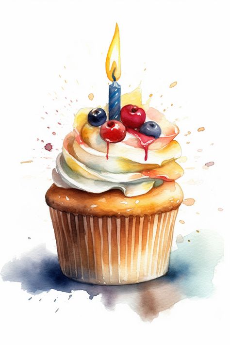 Watercolor Birthday Cupcake with Candle Clipart, 12 High Quality Birthday Cupcake Candle Jpgs, For Card Making, Digital Paper Craft...  DOWNLOAD You will receive a digital file, no physical items will be shipped! Please download the separate folders in the archives one by one if you have a slow wifi to avoid corrupted files or errors.  INCLUDED  - 1 ZIP files  - 12 (JPG files) - Size: 3584 x 5376px/ 4096 x 4096px This Watercolor cosmetic Tools Clipart pack high-quality JPG files that are perfect