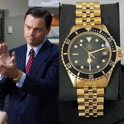 🖤💛 The Wolf of Wallstreet @leonardodicaprio wearing a full gold Tag Heuer Series 1000 . . . . 📷by @vertigo1983 . . #tagheuer #tagheuerwatch… Tag Heuer Mens Watch, The Wolf Of Wallstreet, Mens Tag Heuer Watches, Gold Tag, Cash Machine, Tag Heuer Carrera, Tag Heuer Watch, Best Watches For Men, Dream Watches