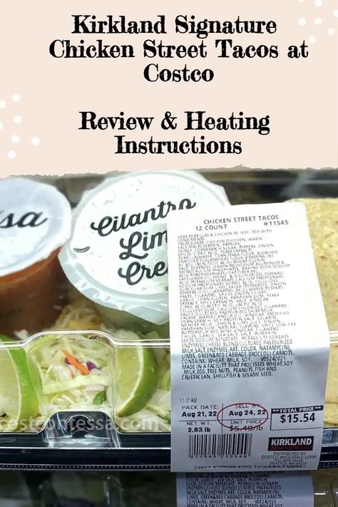 Craving something delicious for dinner? Look no further than Kirkland Signature Chicken Street Tacos from Costco! These street tacos are perfect for any taco-lover, as they come pre-seasoned with spices and are ready to heat and enjoy! With simple instructions, these tacos are perfect for a quick and easy meal. Get cooking and see instructions & review below! Chicken Wrap Recipes Healthy, Street Tacos Chicken, Costco Pizza, Chicken Street Tacos, Taco Kit, Wraps Recipes Healthy, Costco Chicken, Ham And Cheese Croissant, Cheese Croissant