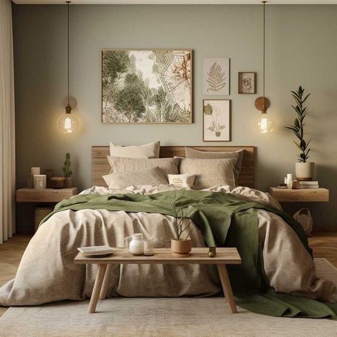 Earth Tone Bedroom, Olive Green Bedrooms, Mom Bedroom, European Bedroom, Taupe Bedroom, Modern Bedroom Colors, Green Bedroom Walls, Best Bedroom Colors, Bedroom Nook