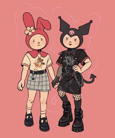 Kuromi Cosplay, Hello Kitty Human, Girly Artwork, Sanrio Art, Kitty Art, Hello Kitty Characters, Hello Kitty Drawing, Hello Kitty Art, Girls Cartoon