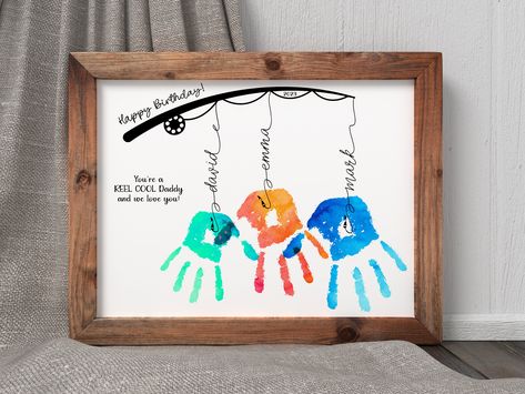 Diy Gift For Dad, Handprint Gifts, Diy Gifts For Dad, Baby Handprint, Heart Diy, Handprint Craft, Father's Day Diy, Cadeau Diy, Handprint Art