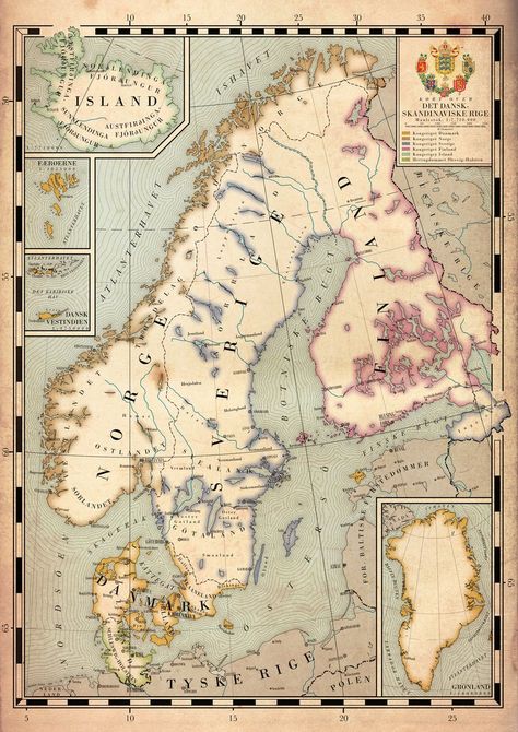 Map of the Scandinavian Empire by Regicollis Bear Arms, Modern Map, Alternate History, Fantasy Map, Map Design, Template Download, The Map, Business Card Template, Fantasy World