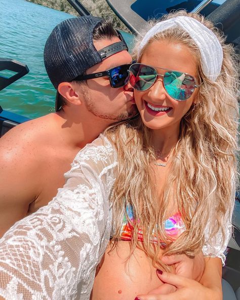 PEYTON BAXTER on Instagram: “Our happy place 🌞👙🌊 It’s so wild to think that this could be our last lake day before we have a tiny surfer on board! 😱😍 Only 35 more days…” Our Happy Place, Lake Day, Happy Place, On Board, Square Sunglasses Women, Happy Places, Cheerleading, Sunglasses Women, Square Sunglass