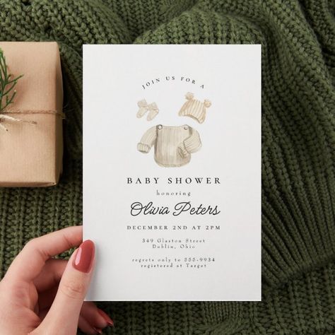 January Baby Shower, Baby Clothes Gender Neutral, Clothes Gender Neutral, Gender Neutral Invitations, Baby Shower Party Invitations, Winter Baby Shower Invitations, Fall Baby Shower Invites, Modern Baby Shower Invitations, Gender Neutral Baby Shower Invitations